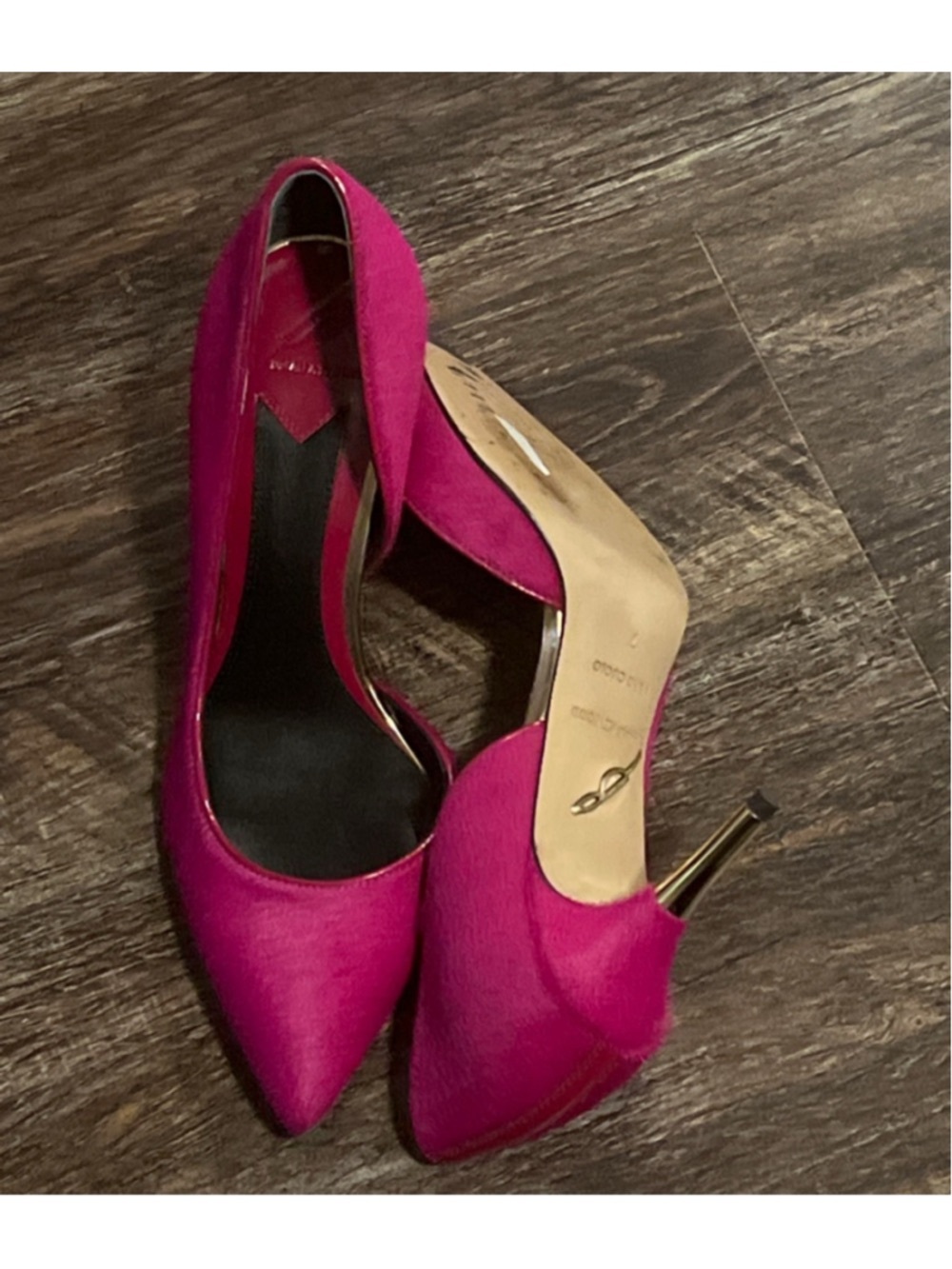 Brian Atwood Fuchsia Pointed-Toe Stiletto Pumps - Picture 2 of 2